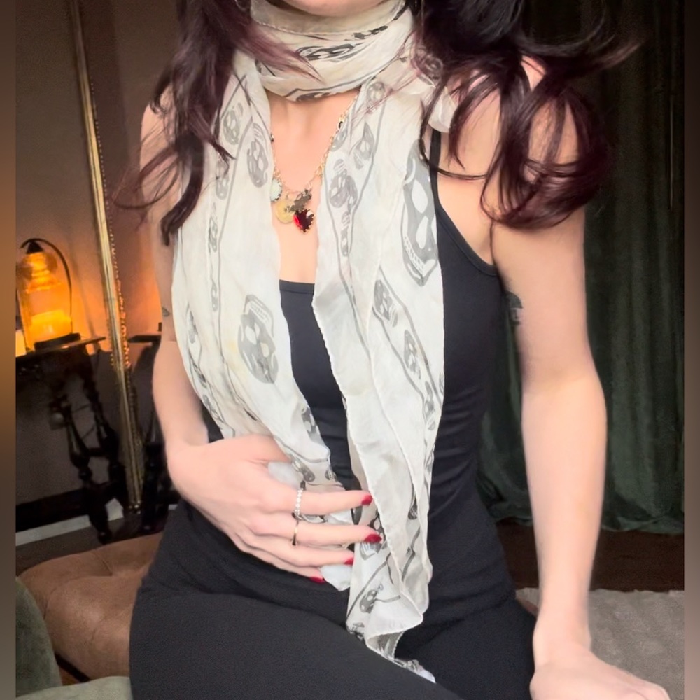 Authentic Alexander McQueen skull scarf